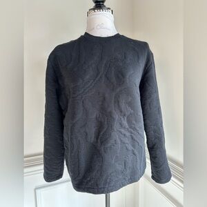 ZARA Quilted Black Wave Texture Sweater - Size S